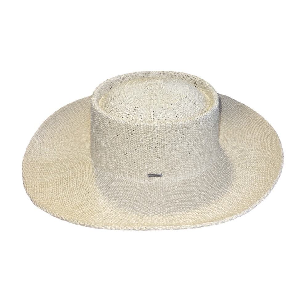 Brixton Cassidy Boater Straw Hat Natural Beige NWT SZ 7 1/2 (58CM) Adjustable